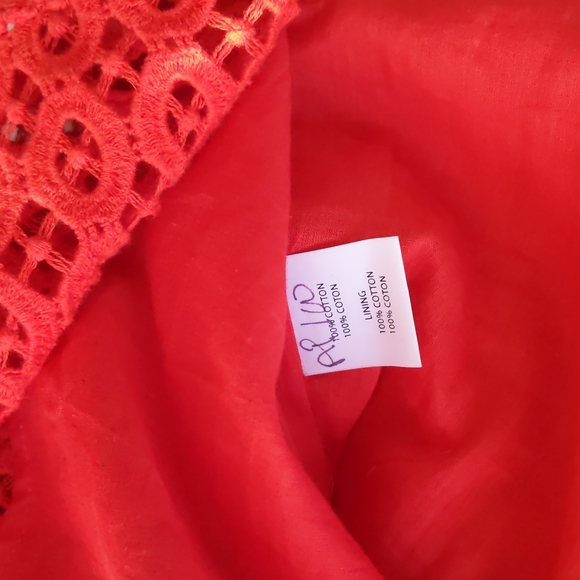 Anthropology San & Soni Women's Red Lace Dress Size 8 NWOT - Picture 13 of 16